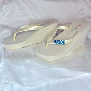Bridal Something Blue Wedge Shoe. Size 8. NWT.